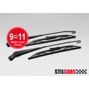 Edelstahl Scheibenwischer schwarz/11 Sets 4-tlg. (2 gratis)